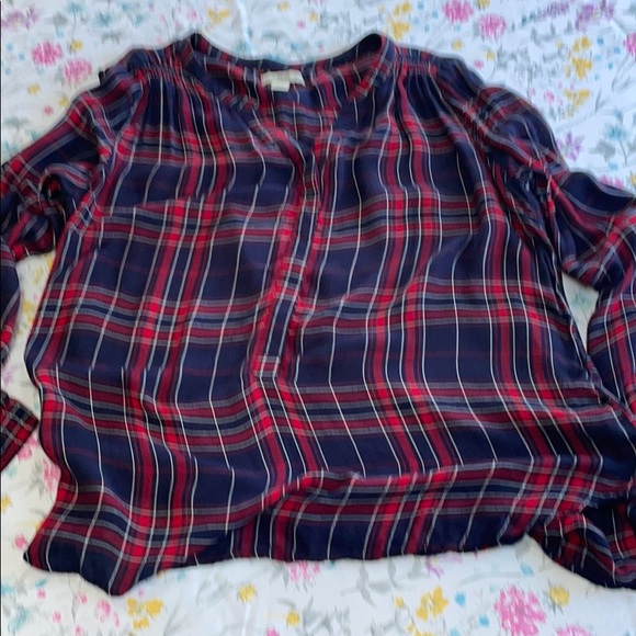 Bass Tops - Bass plaid top, size xl, red//navy & white